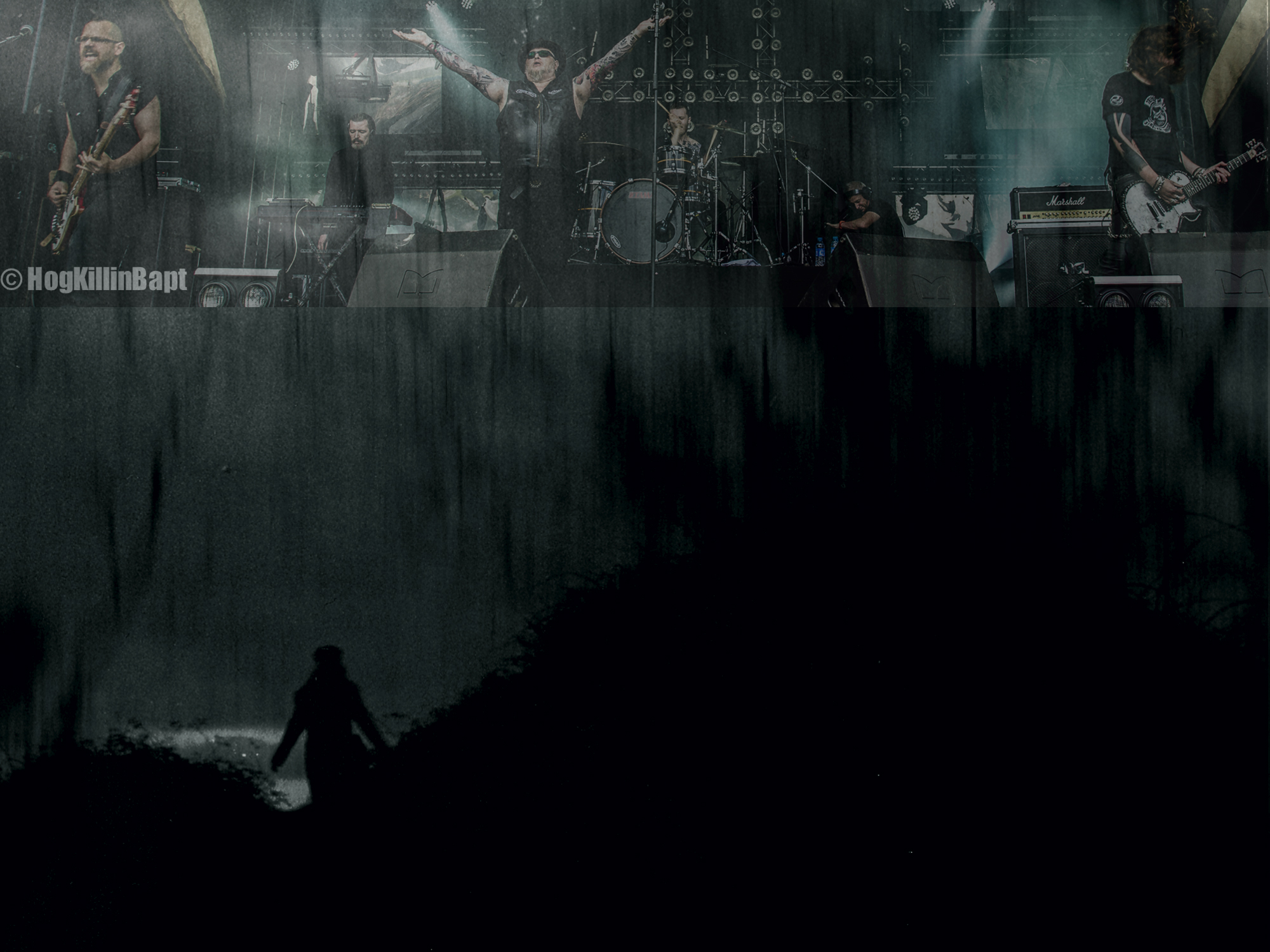On stage with